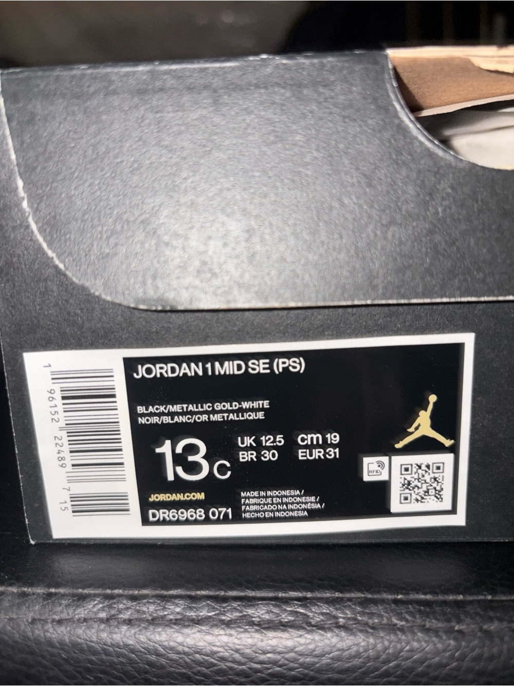 Nike Kids Metallic Gold and Black Low-Top Sneakers - Picture 3 of 3